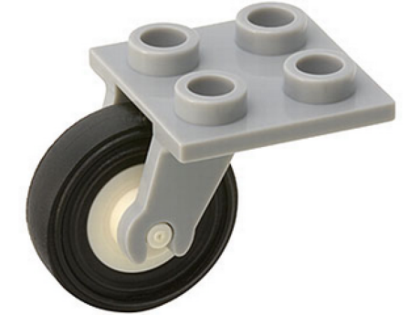 Lego Plate 2 x 2 with Single Wheel (2415c02) light bluish gray